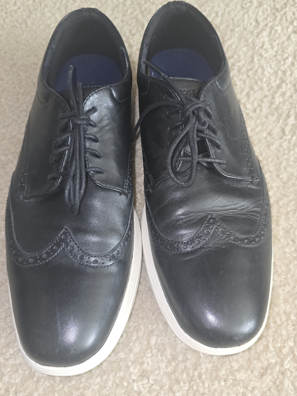 Cole Haan Black Leather Wingtip Lace-Up Men’s Shoes